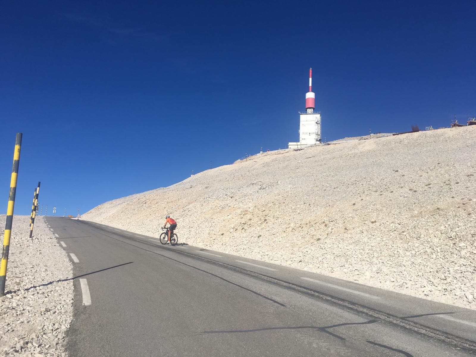 Nearing the top of the ascent to Mont Ventoux.