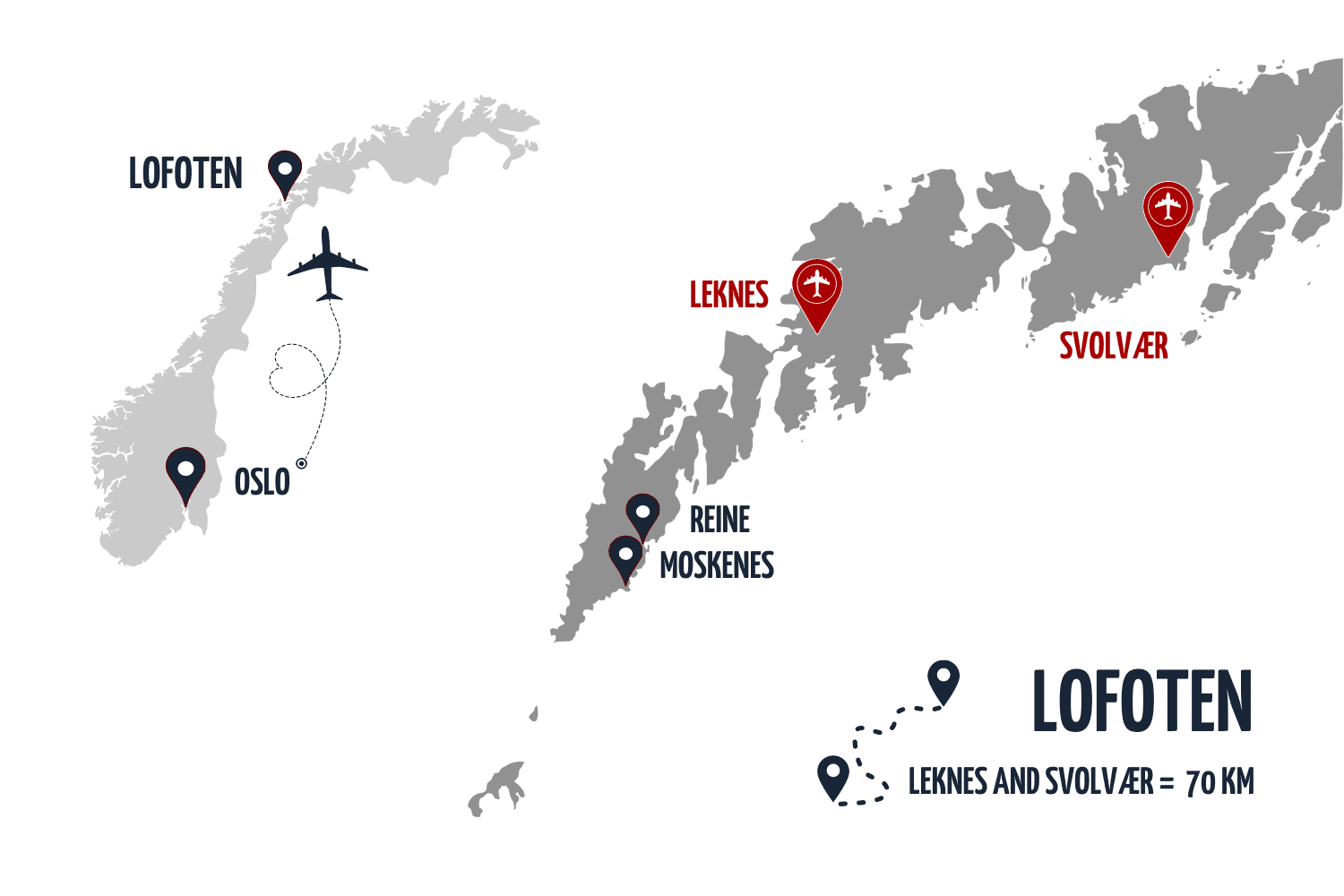 Map of Lofoten Islands, Norway