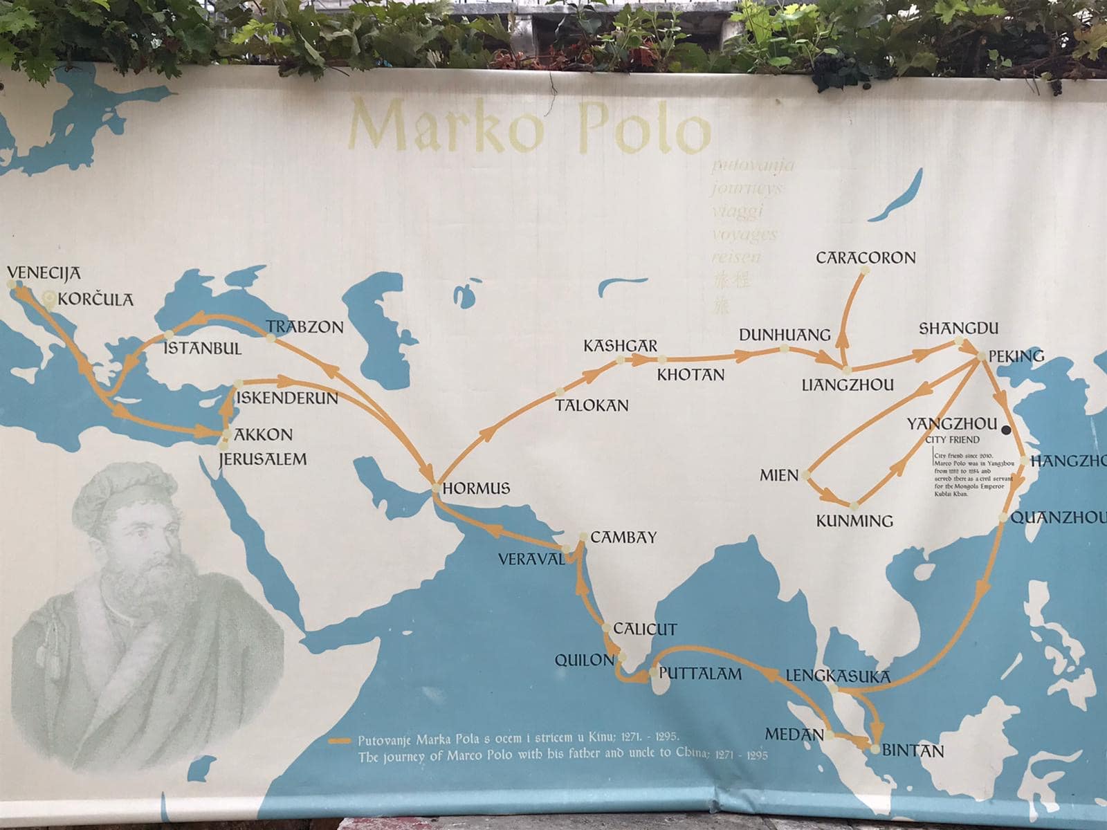 A world map showing Marco Polo travels.
