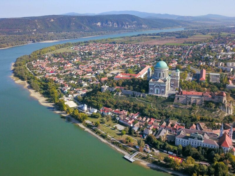 the Cathedral in Gyor and the River Danube