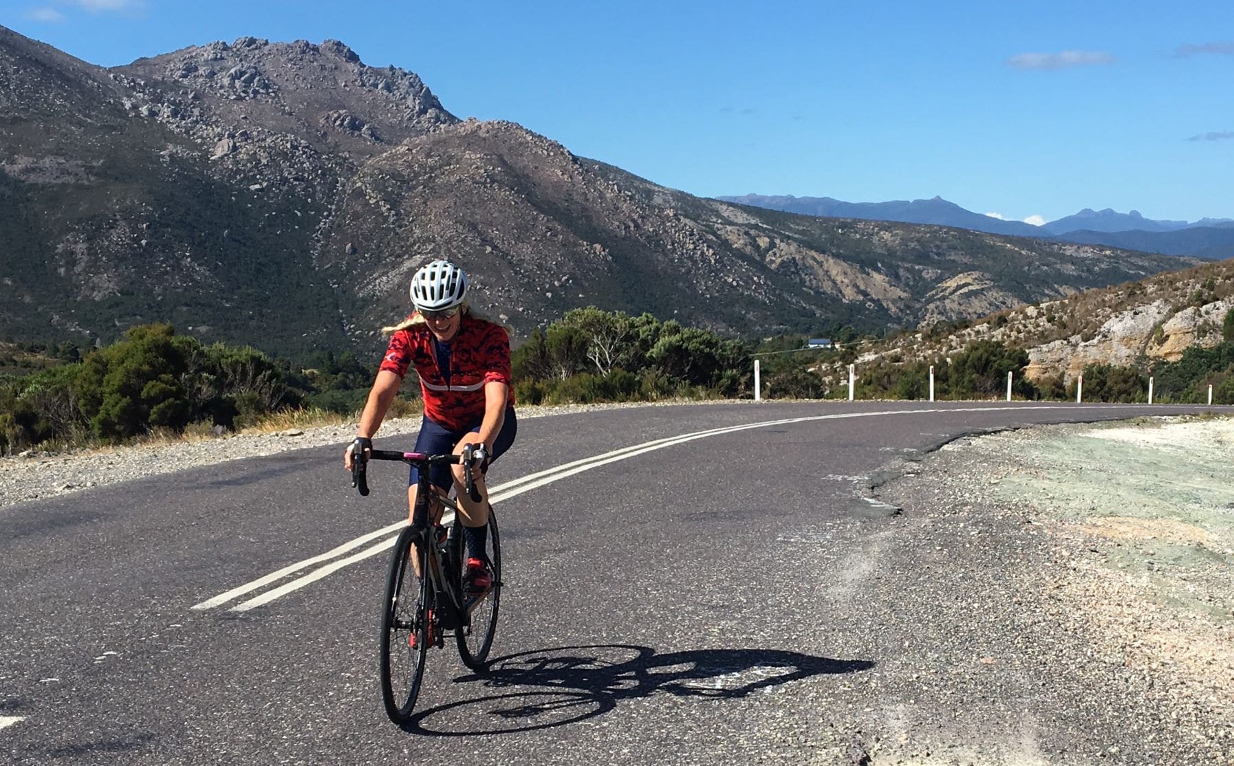 Di riding just above the descent into Queenstown