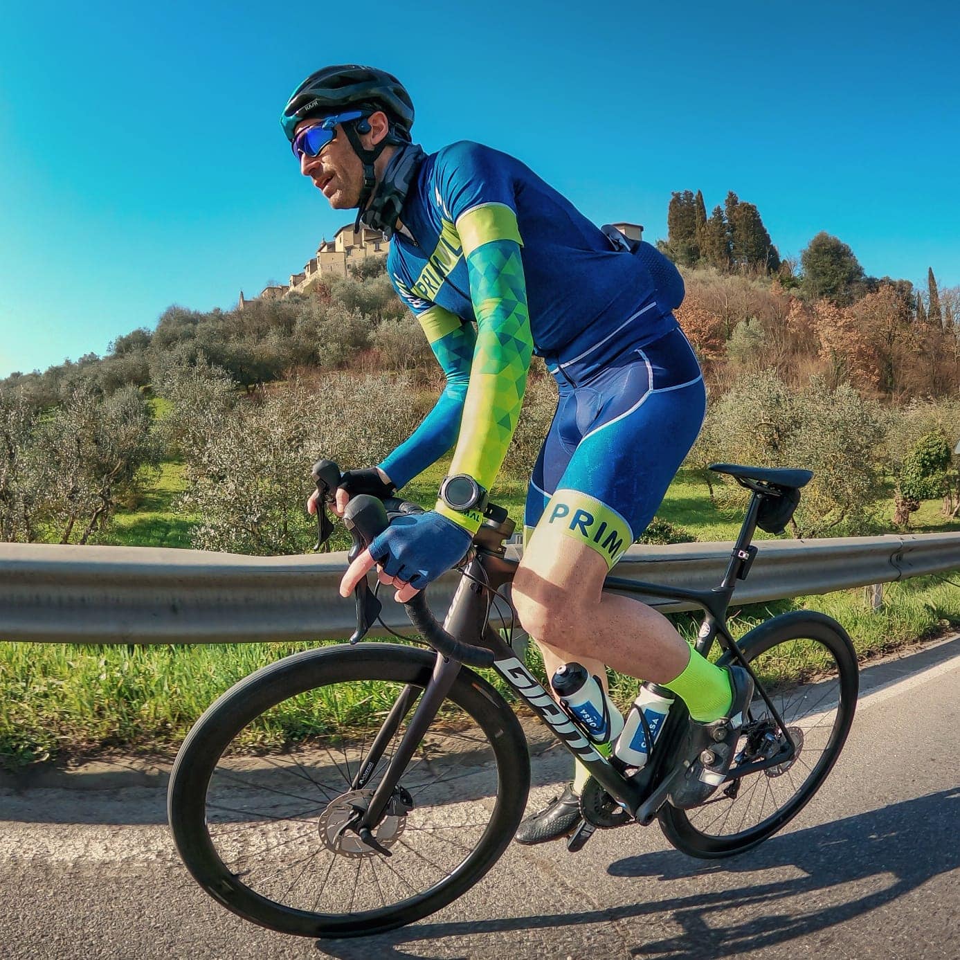 Chris Small on his road bike