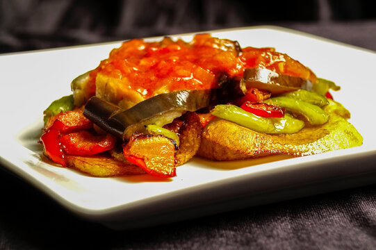 A plate of Spanish dish Tumbet.