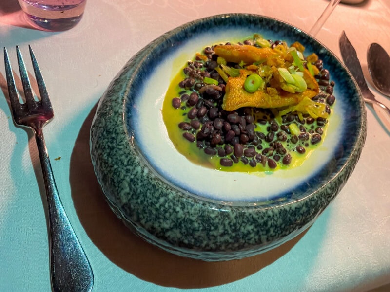 Beautifully presented meal in restaurant