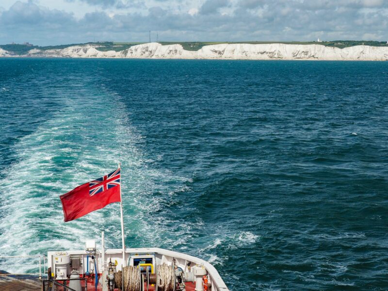 Ferry leaving the White Cliffs of Dover