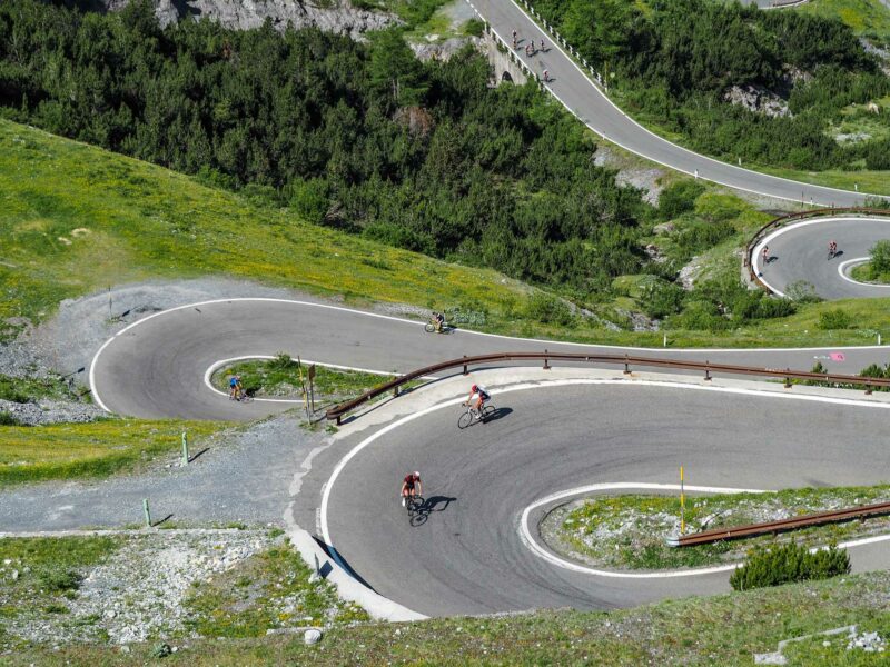 Stelvio Pass hairpin bends