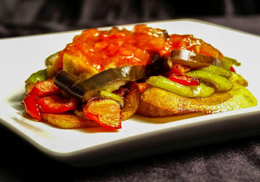 Tumbet A plate of Spanish dish Tumbet.
